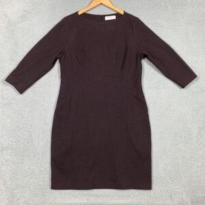 MM Lafleur Etsuko‎ Sheath Dress Size 16 Claret 3/4 Sleeve Career Business Casual